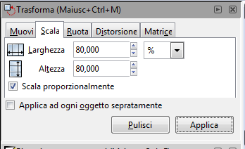 Scaliamo l'oggetto