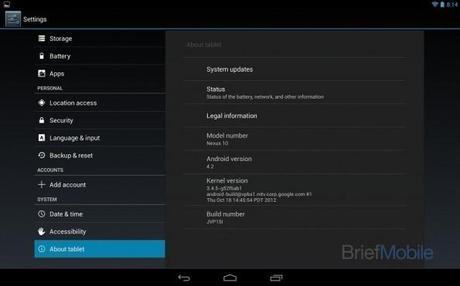 Giornata di novità per Google : dal Nexus 10 ad Android 4.2