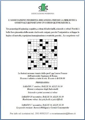 E' INIZIATO IL CORSO DI ENIGMISTICA....
