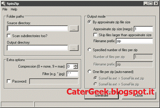 Creare archivi zip con SpinZip