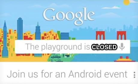 The Playground is Closed: Evento Google Cancellato!