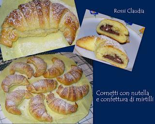 CORNETTI CON NUTELLA E CONFETTURA DI MIRTILLI