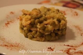 Risotto gamberetti e piselli