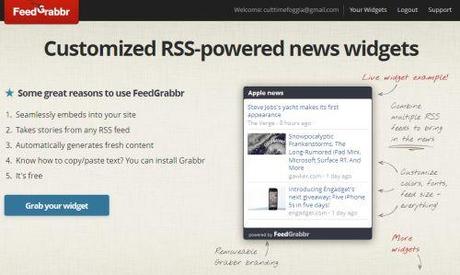 feedgrabbr - aggiungi notizie sul tuo sito da diverse fonti RSS