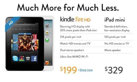 Amazon gioca sporco in una campagna pubblicitaria comparativa a favore del Kindle Fire Hd