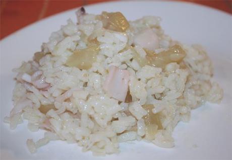 Risotto con calamari e zucca bianca