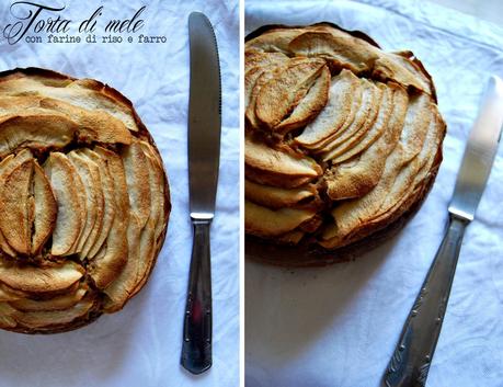 Torta di mele con farine di riso e farro