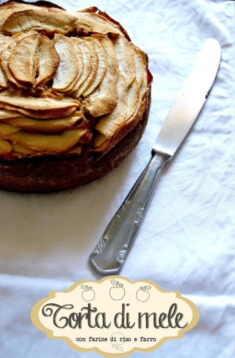 Torta di mele con farine di riso e farro