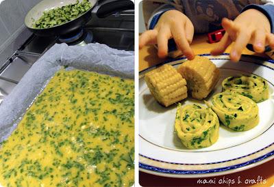 Rotolo di frittata con pannocchie