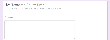 Creare Textarea Counter jQuery e CSS3