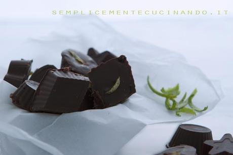 Cioccolatini fondenti al lime e zenzero