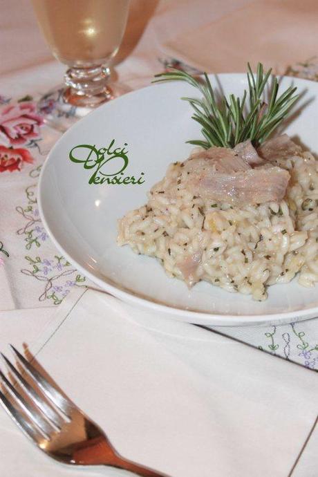 RISOTTO CON LARDO D’ARNAD CON ROSMARINO E PORRO di Dolcipensieri