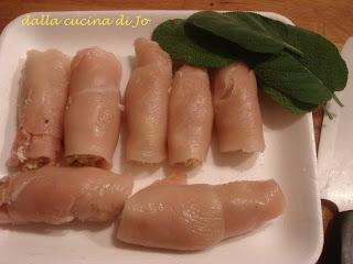 Fagottini di pollo allo zola e noci