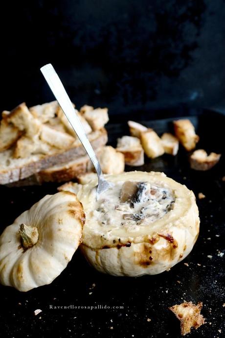 Una zucca per Halloween - Mini zucca ripiena ai funghi