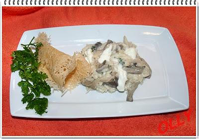 Risotto con pleurotus e squacquerone