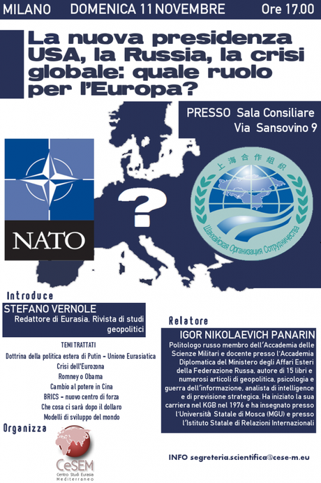 “LA NUOVA PRESIDENZA USA, LA RUSSIA, LA CRISI GLOBALE: QUALE RUOLO PER L’EUROPA?”