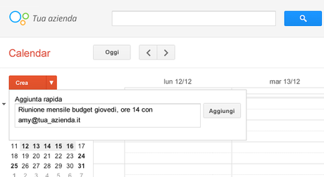 Google Calendar ottima per la gestione di appuntamenti, impegni ed eventi perfettamente integrata l'efficacissimo algoritmo di ricerca di Google.