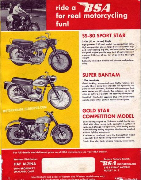 Vintage Brochures: Bsa 1963 (Usa)
