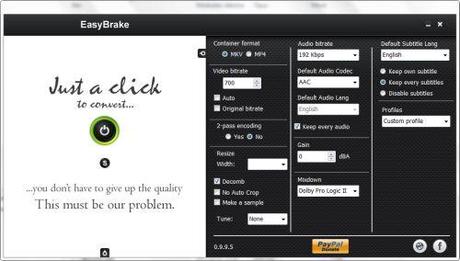 EasyBrake - convertire i video in altri formati con un solo clic