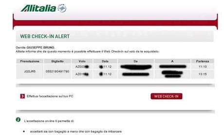 Alitalia web check-in è una roulette russa