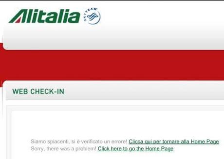Alitalia web check-in è una roulette russa