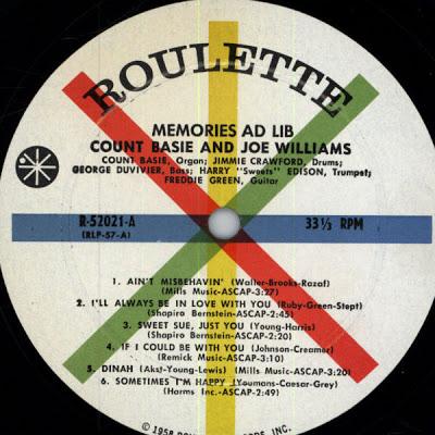 Vecchi dischi da riscoprire: Joe Williams/Count Basie - Memories ad Lib (1958)