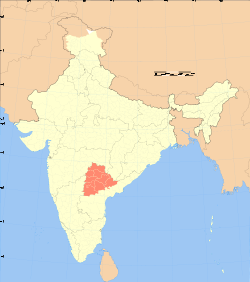 Il Telangana all'interno dell'India