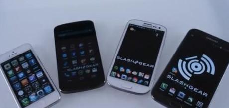 Nexus 4 vs iPhone 5 vs Galaxy S3 vs Galaxy Note 2:video confronto tra titani!