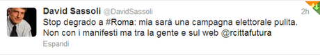 IL TWIT DEL GIORNO: DAVID SASSOLI ANNUNCIA CHE FARA' CAMPAGNA ELETTORALE SENZA MANIFESTI! VALE ANCHE PER TUTTI I CANDIDATI DELLA SUA COALIZIONE?