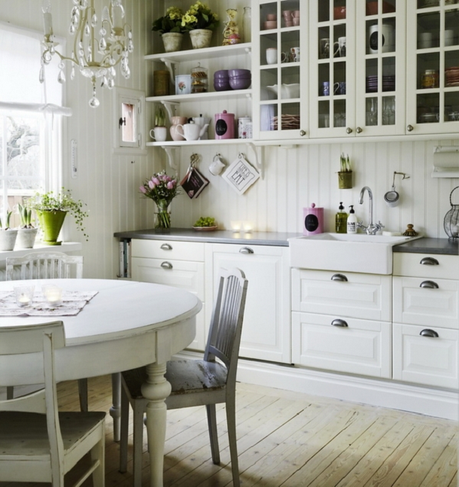 In a beautiful kitchen