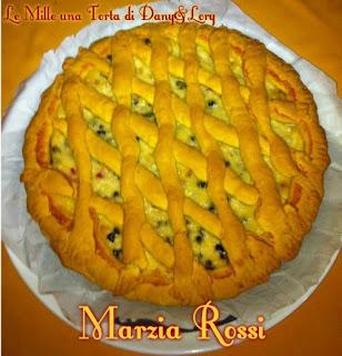 crostata ricotta, canditi all'arancia e gocce di cioccolato