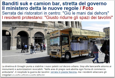 NUNTIO VOBIS GAUDIUM MAGNUM! IL MINISTRO DEI BENI CULTURALI FINALMENTE SI ACCORGE DEL VOLGARE SUQ DA QUARTO MONDO CHE IMPUZZOLISCE I MONUMENTI!