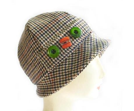 cappello in lana tweed 