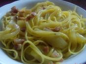 Linguine pancetta, cipolla zafferano