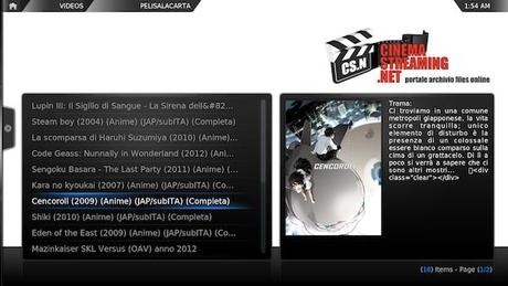 Pelisalacarta 03.02.30 aggiunge due nuovi Canali italiani : CINEMASTREAMING.NET e PELICULAMOS