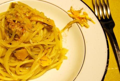 Spaghetti risottati arancia, tonno e finocchietto