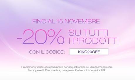 KIKO: sconto del 20%