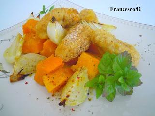 Pepite di pollo croccanti con la zucca