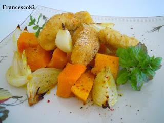 Pepite di pollo croccanti con la zucca