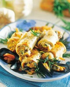 Involtini di spada con molluschi