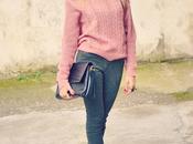 Pink sweater skinny jeans