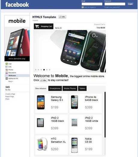 Raccolta di Facebook Shop Templates