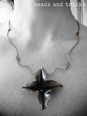 Collana in rame e argento, foldforming