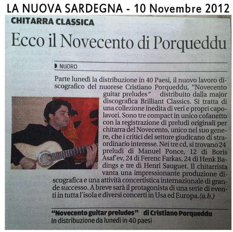 Novecento Guitar Preludes – Il 12 Novembre la data di uscita