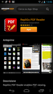 Amazon App Shop regala RepliGo PDF Reader (solo oggi 11 novembre 2012)