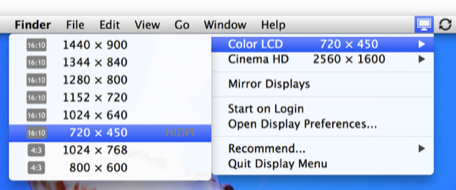 Display Menù è l’app che riporta risoluzione dello schermo Mountain Lion alla barra dei menu