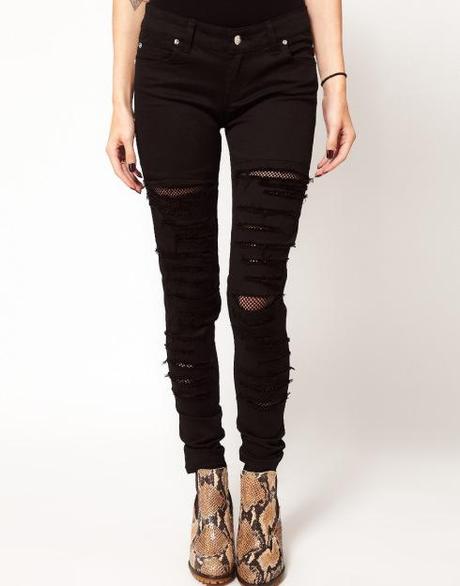 asos jeans skinny strappati