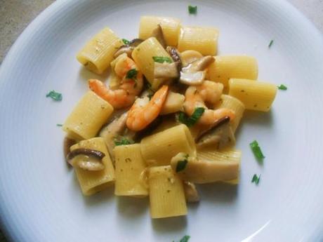 Pasta ai gamberi e porcini