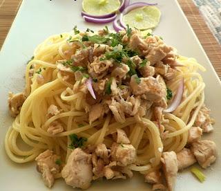 pasta con pollo al limone