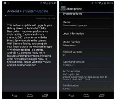 In arrivo l’update ad Android 4.2 su Galaxy Nexus